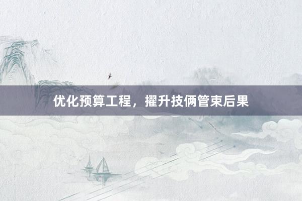 优化预算工程，擢升技俩管束后果