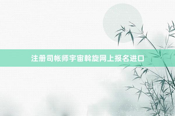 注册司帐师宇宙斡旋网上报名进口