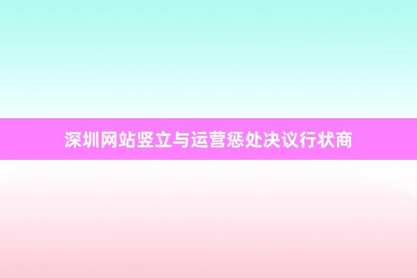 深圳网站竖立与运营惩处决议行状商
